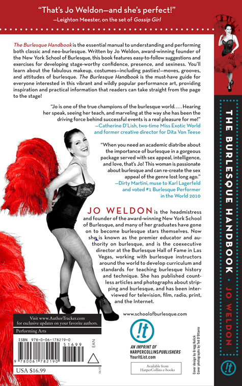 Back Cover of The Burlesque Handbook by Jo Weldon